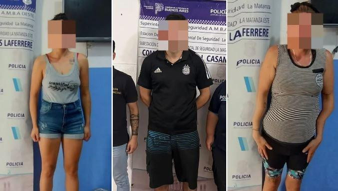 Los detenidos por el robo de la beba en el Hospital Paroissien. Foto: Policía Federal Argentina.