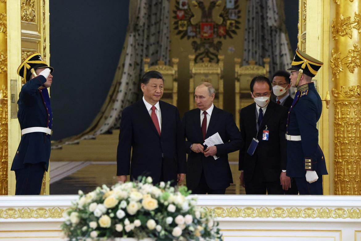 El presidente ruso Vladimir Putin y el presidente chino Xi Jinping. Foto Reuters