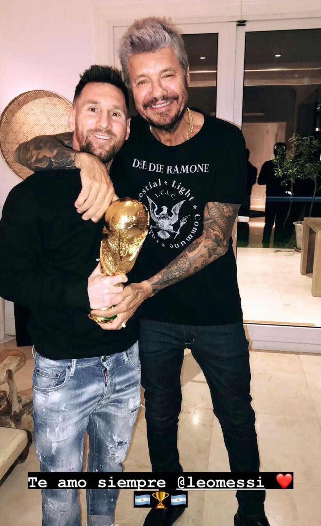 Messi y Tinelli juntos. Foto: Instagram.