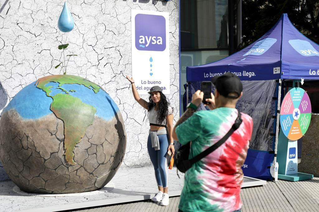 Campaña de Aysa en el Día Mundial del Agua. Foto: Prensa.