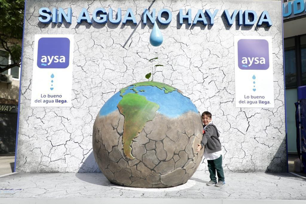Campaña de Aysa en el Día Mundial del Agua. Foto: Prensa.