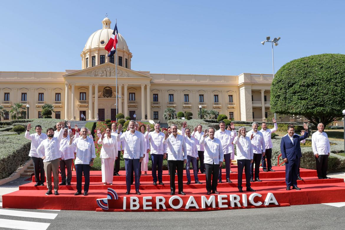 Los participantes de la XXVIII Cumbre Iberoamericana, en Santo Domingo, República Dominicana. Foto: NA.