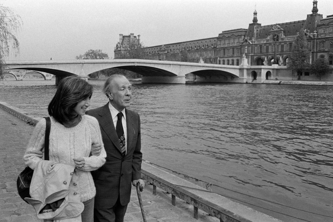 Jorge Luis Borges y María Kodama. Foto Twitter @el_pais