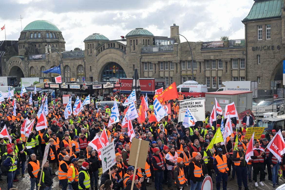 Movilizaciones de sindicatos alemanes. Foto: Reuters. 
