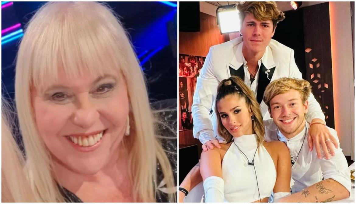 Laura Ubfal y los tres finalistas de Gran Hermano. Fotos: Instagram/lauraubfal