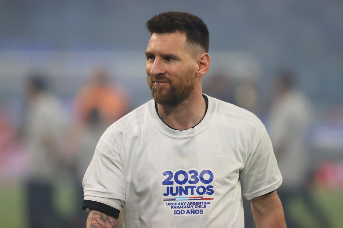 Lionel Messi en el amistoso de la Selección ante Curazao. Foto: EFE.