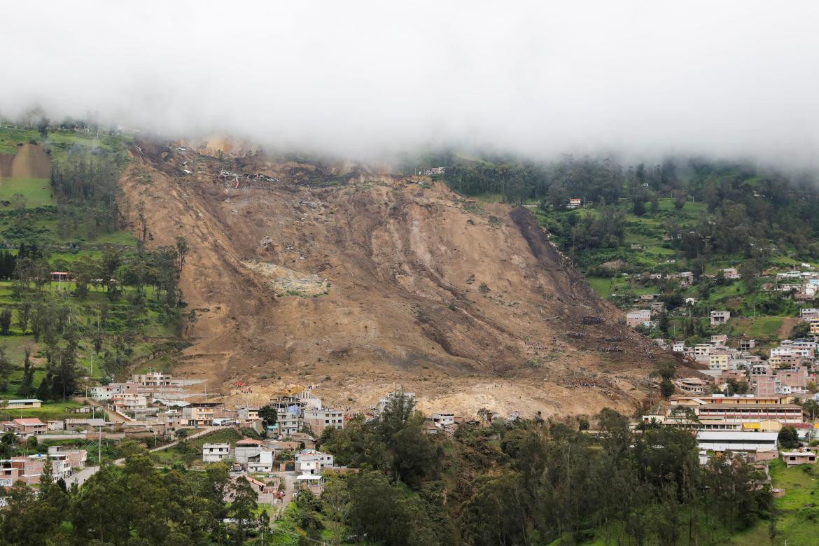 Alud en Ecuador. Foto: Reuters. 