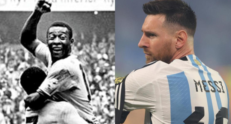 Pelé y Lionel Messi. Fotos: Archivo y EFE.