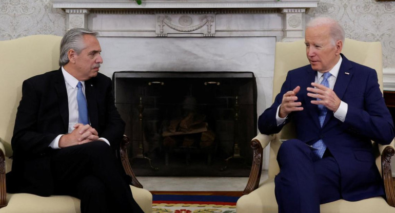 Alberto Fernández y Joe Biden en la Casa Blanca. Foto: REUTERS