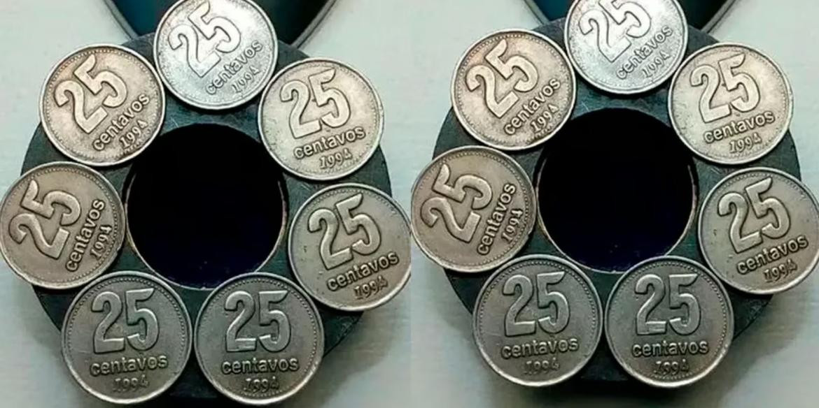 Monedas de 25 centavos. Foto: RadioMitre.