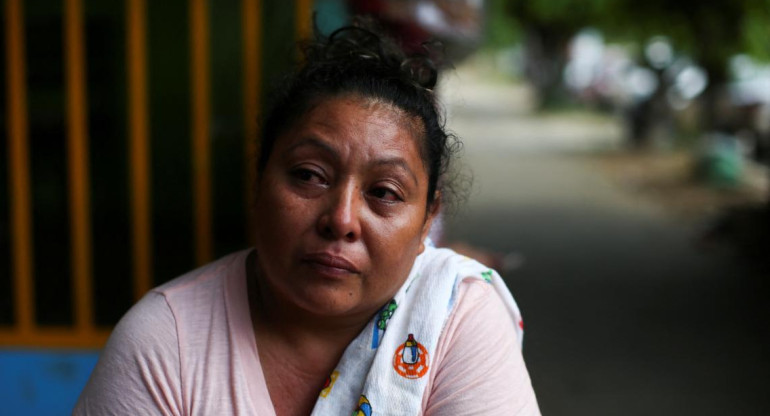 María Elizabeth Miranda, esposa de Carlos Alberto Pacheco Gutiérrez, quien murió durante un incendio en un centro de detención de migrantes en Ciudad Juárez, México