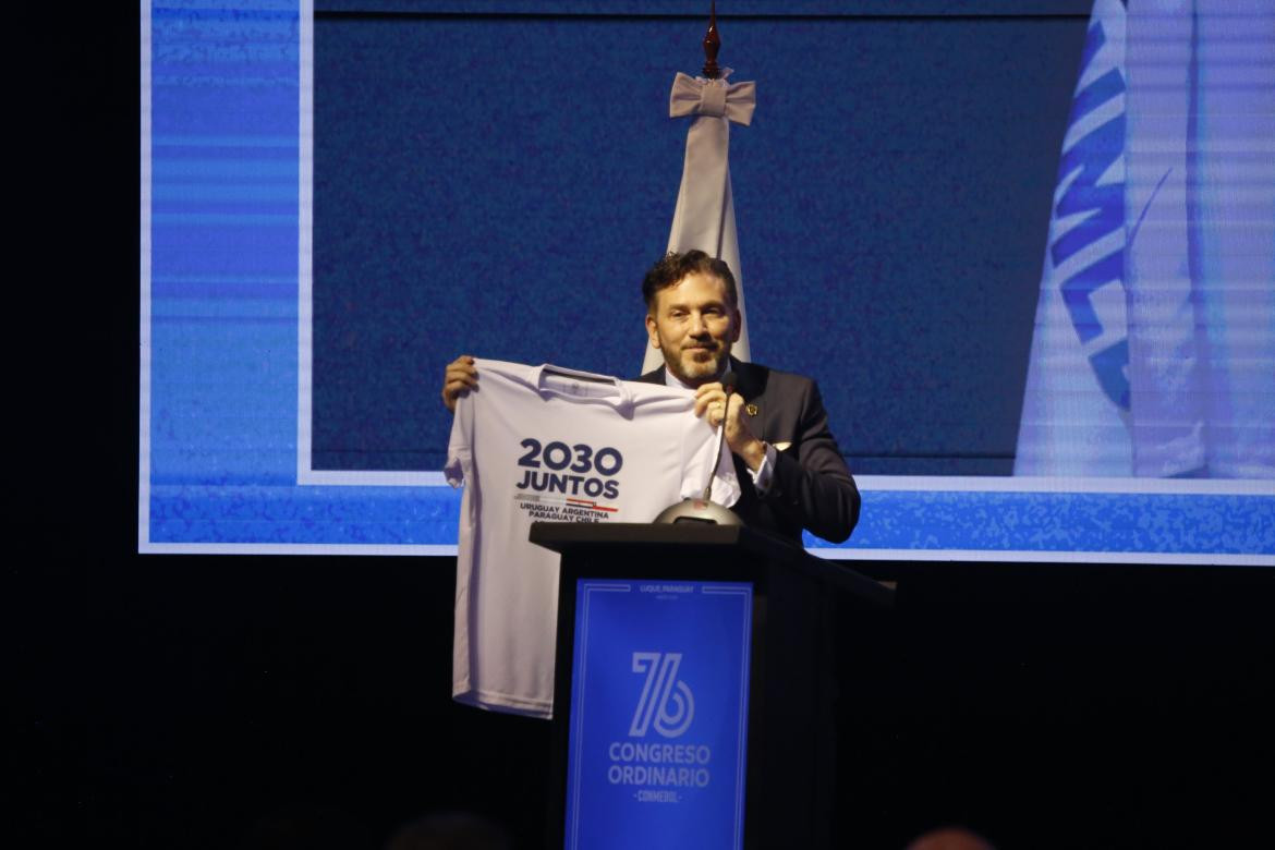 Alejandro Domínguez, presidente de la Conmebol. Foto: Twitter @CONMEBOL.