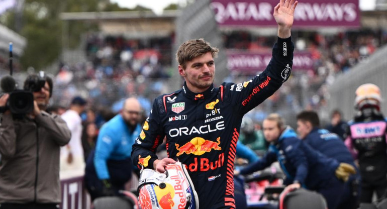 Festejo de Max Verstappen en la clasificación del Gran Premio de Australia. Foto: EFE.