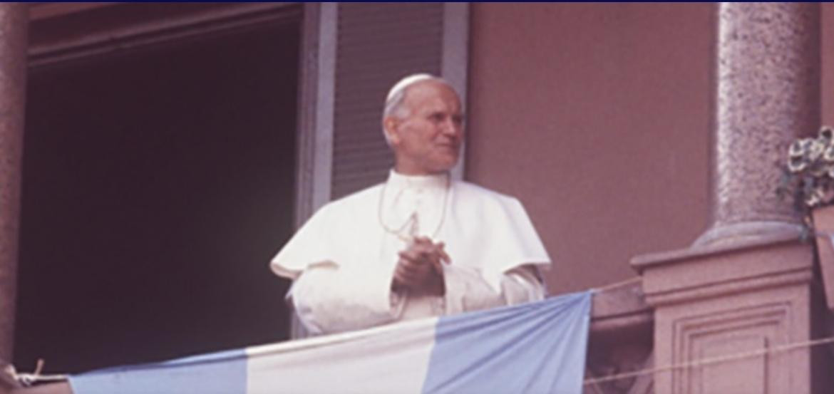 Juan Pablo II en Argentina. Foto Télam. 