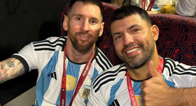 Messi y el Kun Agüero. Foto: Instagram
