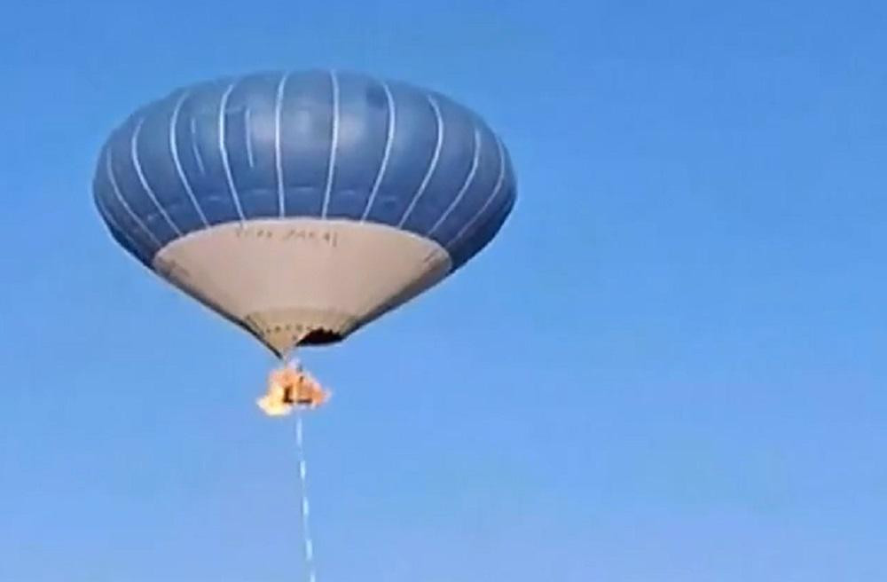 Globo aerostático incendiado. Foto: captura Instagram @cgtnamerica. 