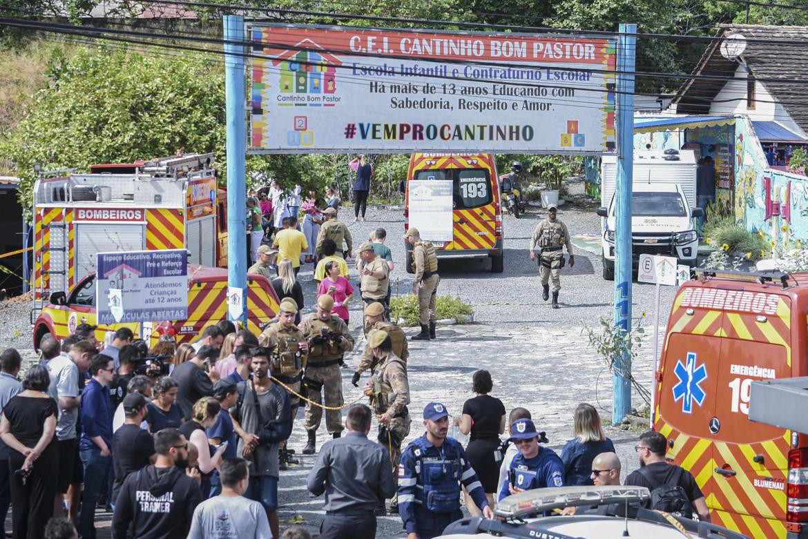 Conmoción por asesinato en jardín de infantes de Brasil. Foto: EFE. 