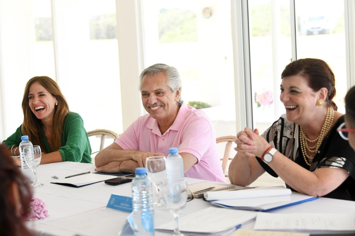 Alberto Fernández en la Residencia de Chapadmalal. Foto: NA.