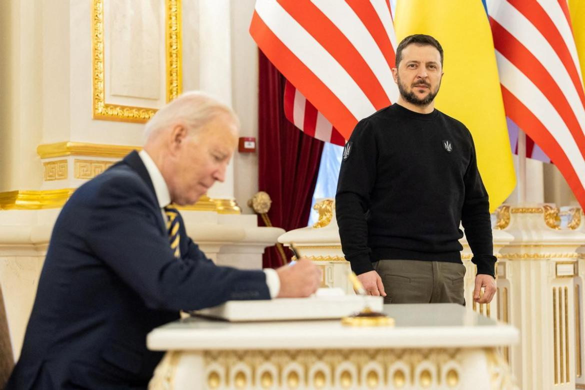 Joe Biden y Volodimir Zelenski, Ucrania. Foto: Reuters