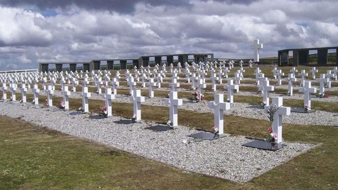 Cementerio Darwin, Malvinas. Foto: Télam