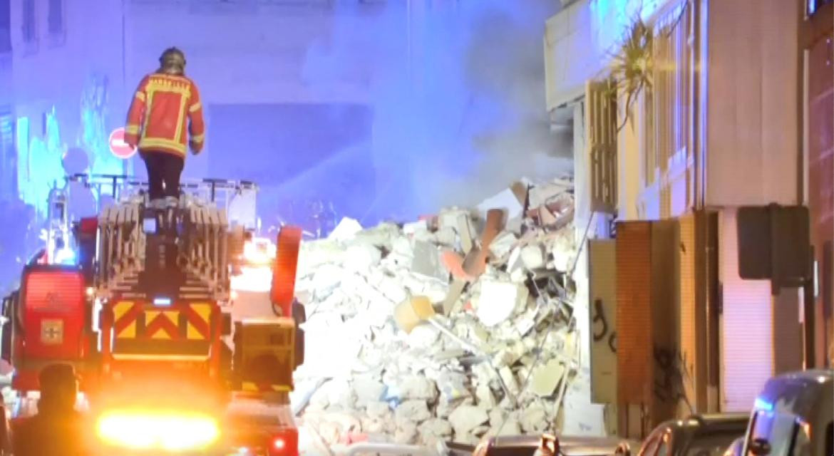 Derrumbe de edificio en Marsella. Foto: Reuters.