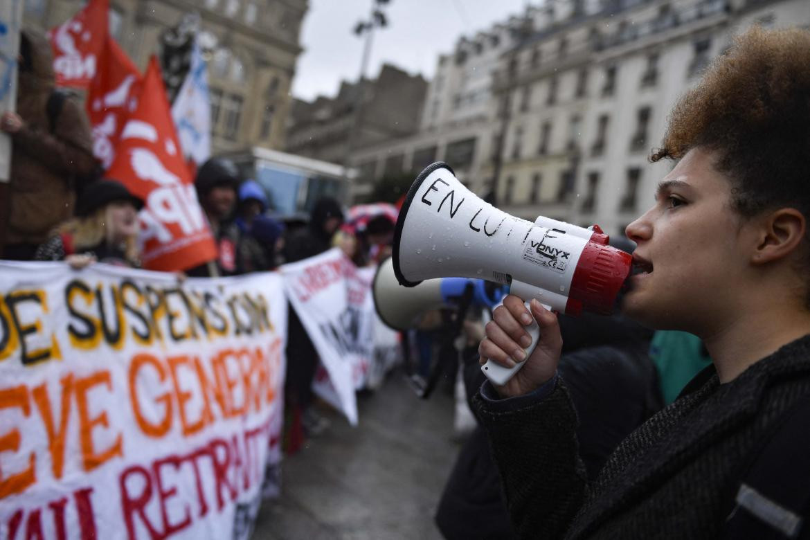 Marchas en Francia contra reforma impulsada por Macron. Foto: Télam