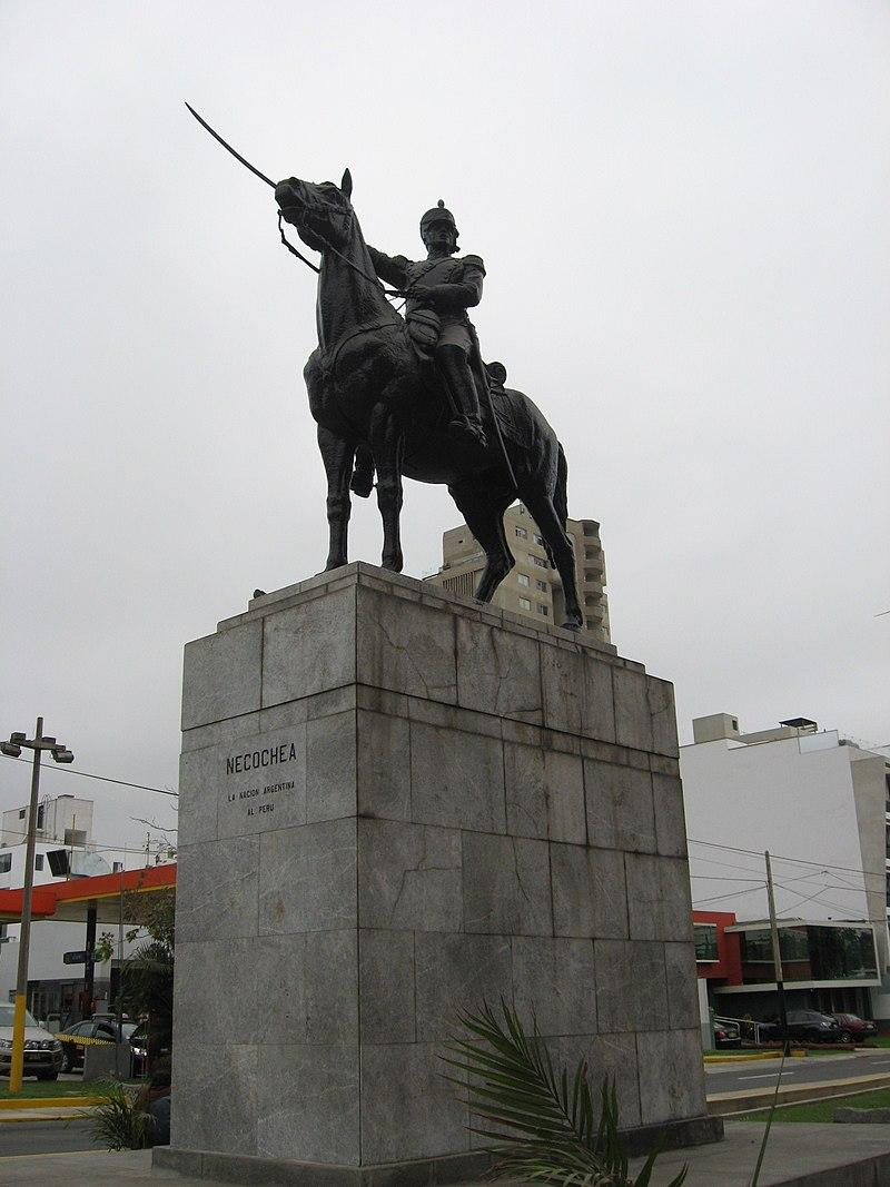 Monumento de Mariano Necochea en el Distrito de San Isidro en Lima