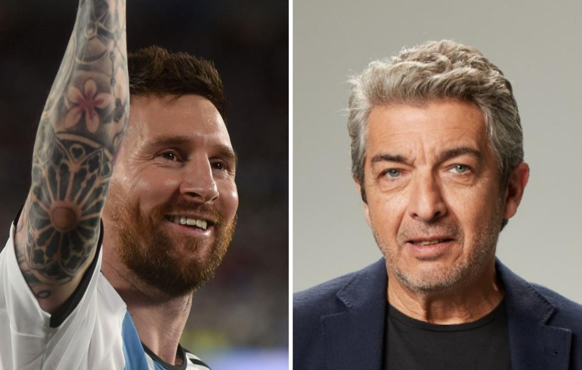 Lionel Messi y Ricardo Darín. Foto: NA.