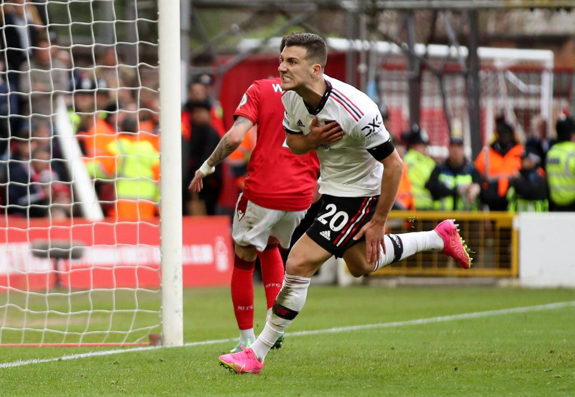Diogo Dalot; Nottingham Forest vs. Manchester United. Foto: Reuters.