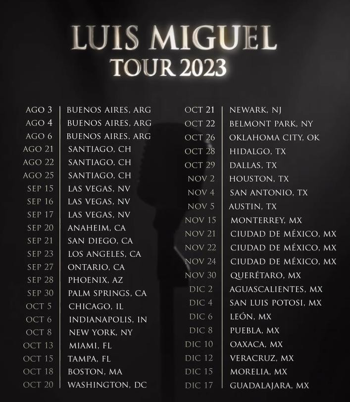 La gira de Luis Miguel. Foto: Instagram