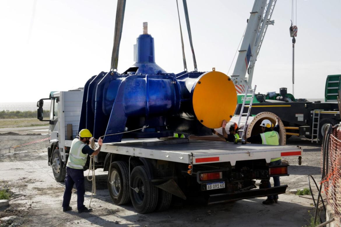 Obras de AySa para el Sistema Riachuelo. Foto: Prensa.