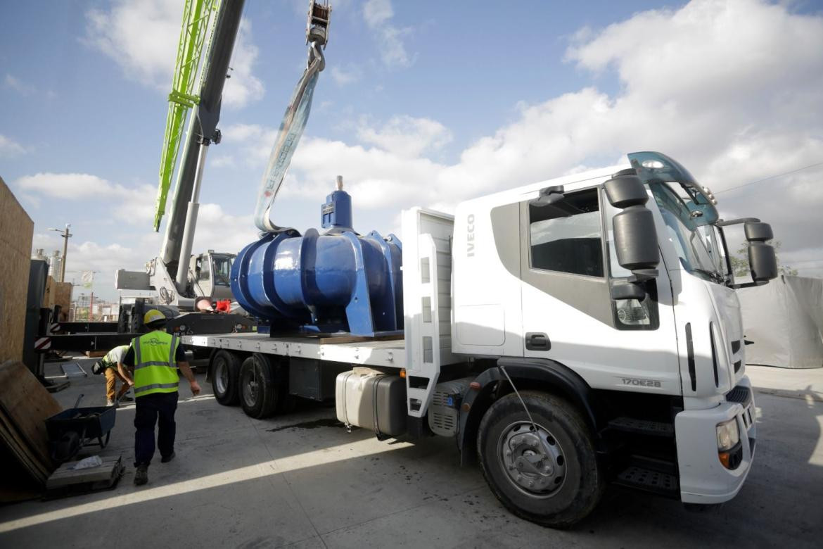 Obras de AySa para el Sistema Riachuelo. Foto: Prensa.