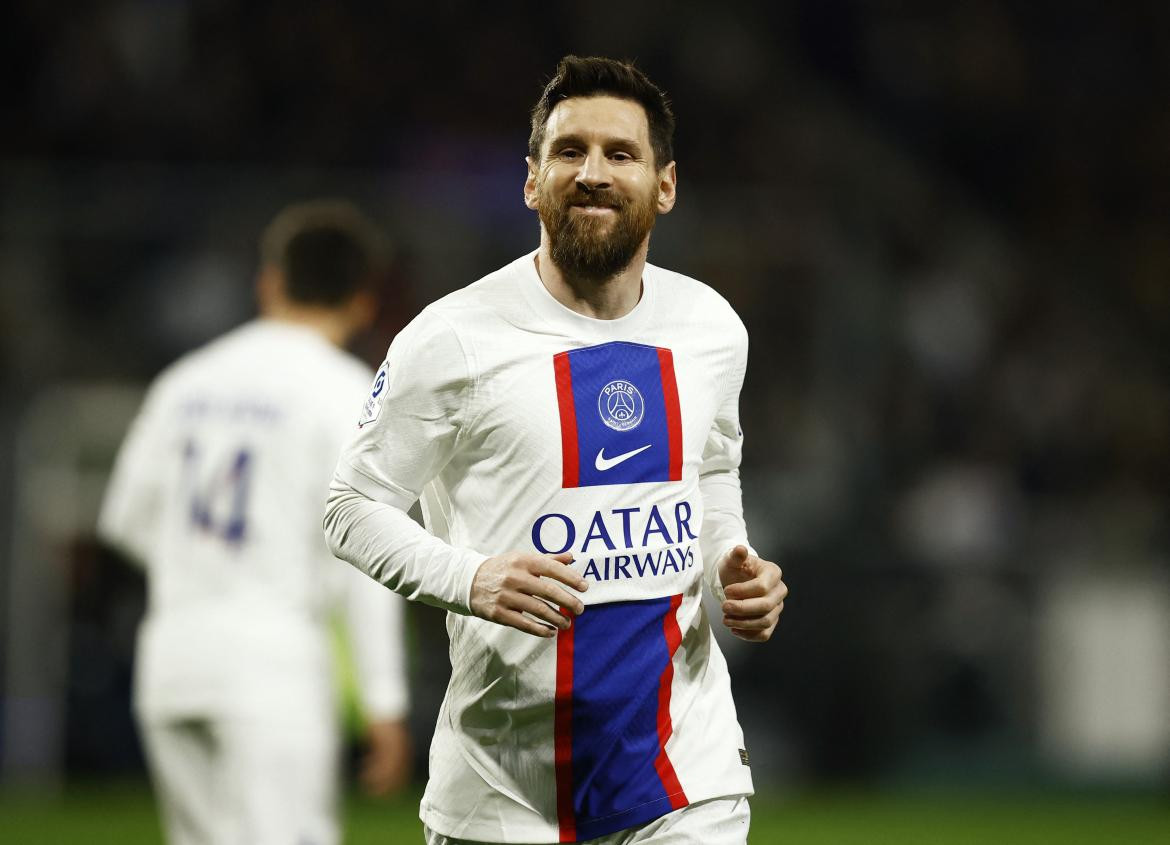 Messi, feliz tras su actuación ante Angers. Foto: Reuters.
