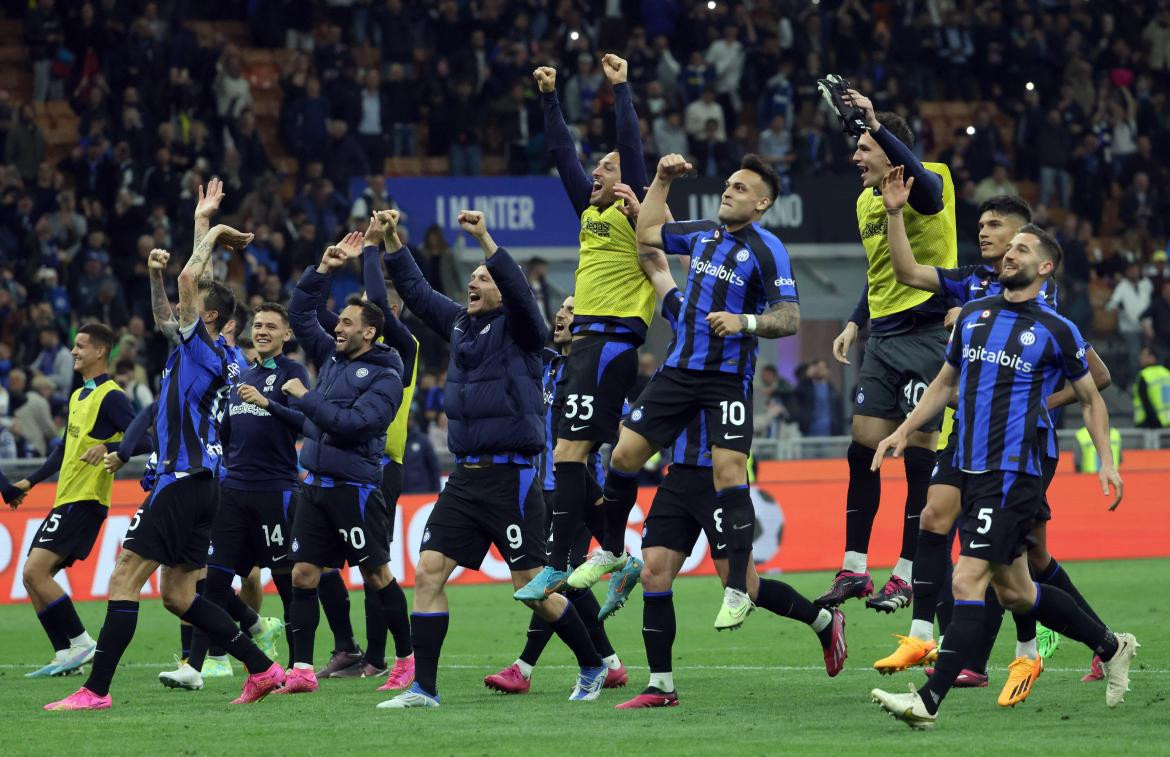 Festejo del Inter ante la Juventus por la Copa Italia. Foto: EFE.