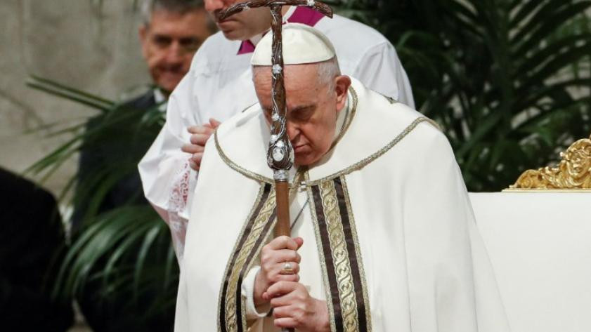 El Papa Francisco preside la Misa Crismal en la Basílica de San Pedro en el Vaticano, 6 de abril de 2023. Foto: NA