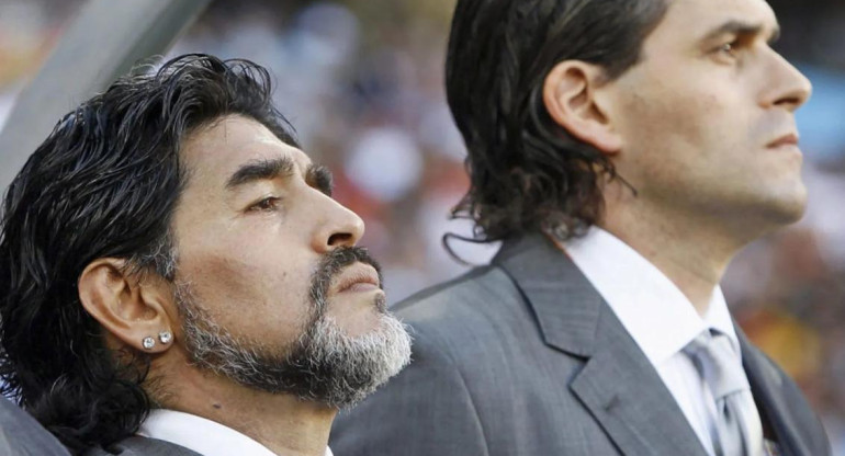 Diego Maradona y Alejandro Mancuso.