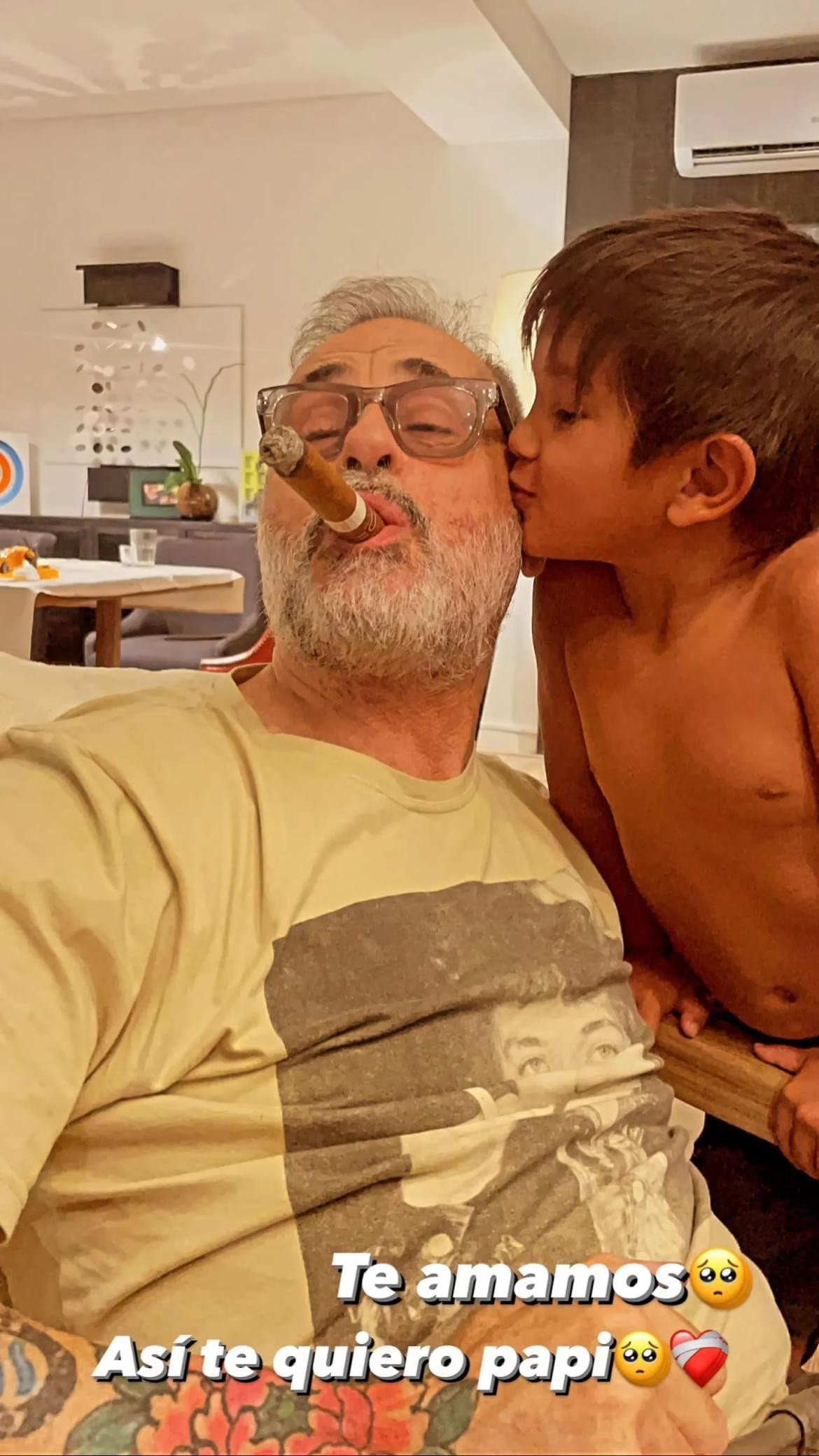 Morena Rial y el posteo de su papá junto a su hijo. (Foto: Instagram/morerial).