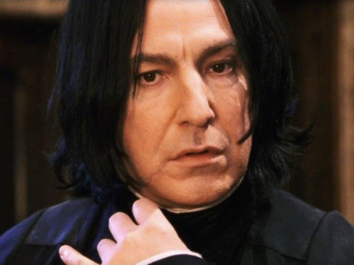 Alan Rickman como Severus Snape. Foto Twitter @peterp_85.