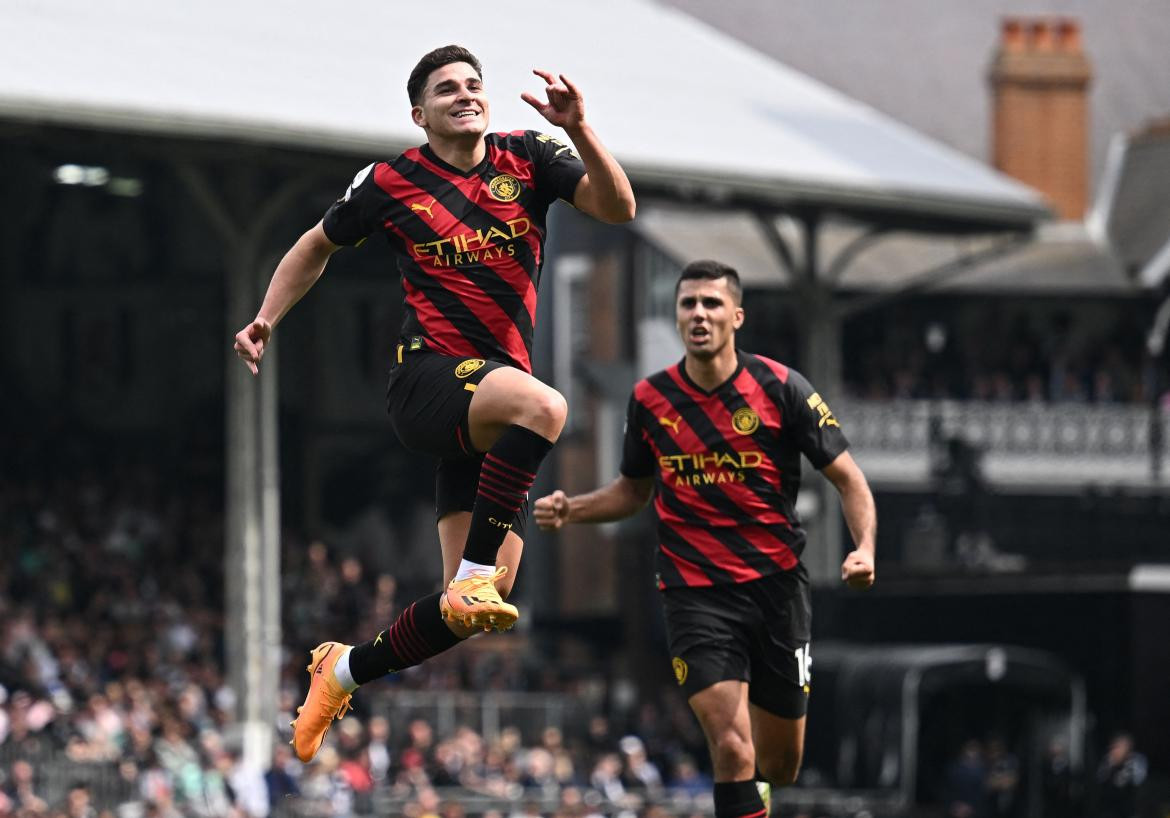 Julián Álvarez; Fulham vs. Manchester City. Foto: Reuters.