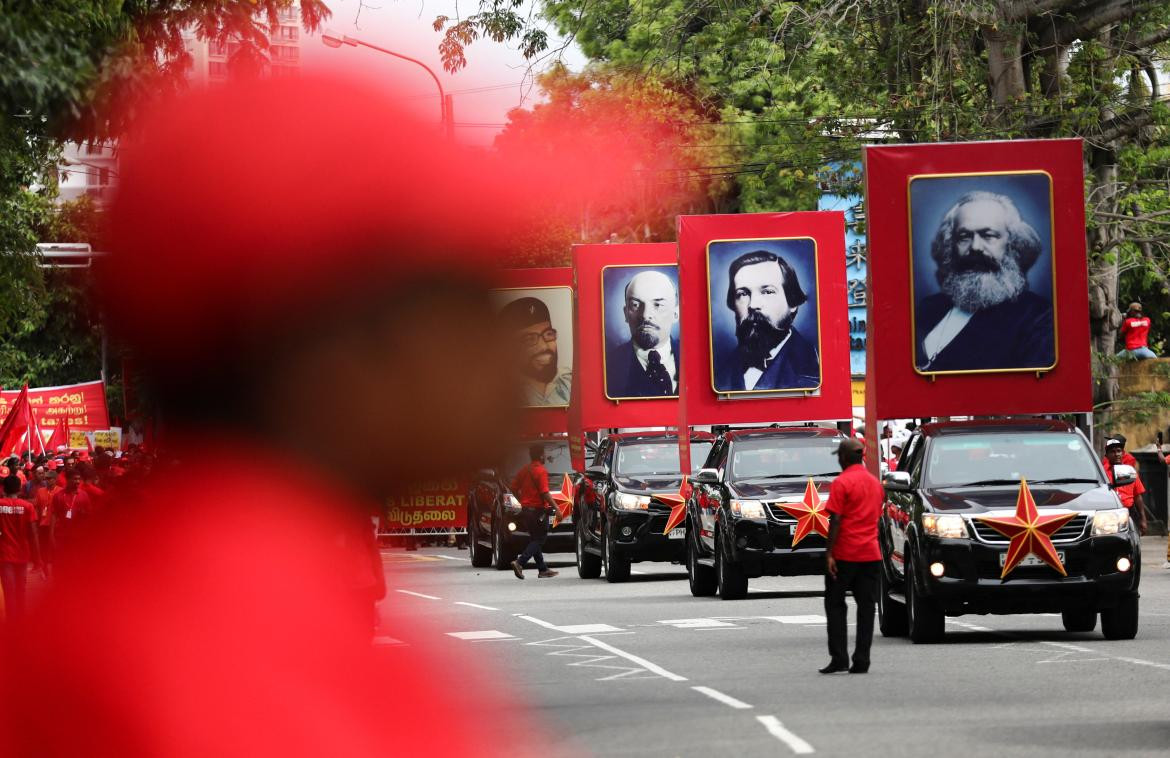 Desfile por el Dia del trabajador en Sri Lanka. Foto Reuters.