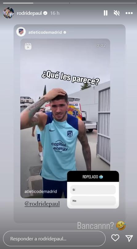 Las historias de Rodrigo de Paul. Foto: Instagram.