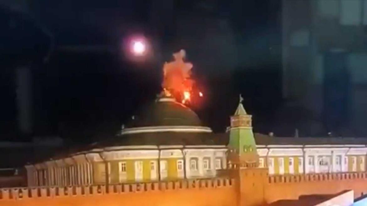 Atauqe on drones explosivos contra el Kremlin. Foto: captura de video