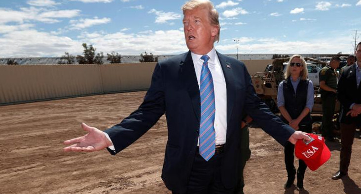 Donald Trump en la frontera, Estados Unidos. Foto: Reuters