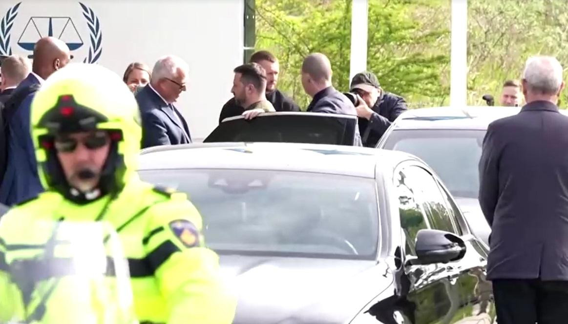 Volodimir Zelenski, Corte de La Haya, visita, foto captura video Reuters	