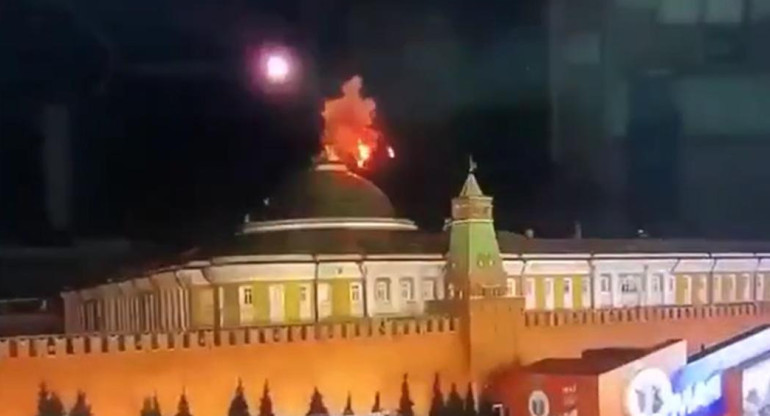 Ataque al Kremlin con drones, foto captura de video