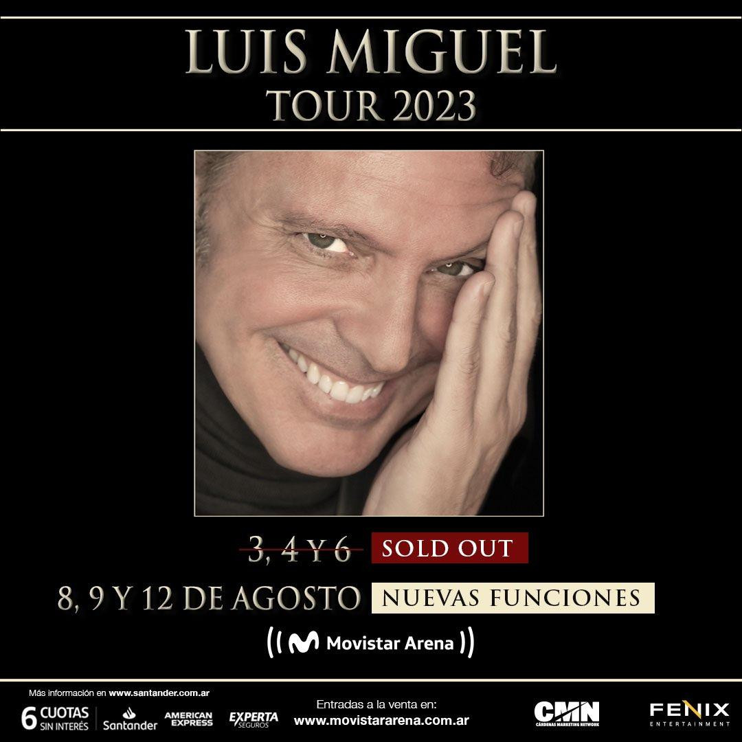 Anuncio de nuevas fechas de Luis Miguel en Buenos Aires.
