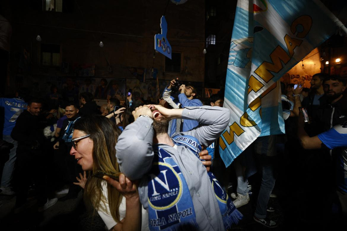 Festejo del Napoli ante el Udinese por la Serie A. Foto: REUTERS.