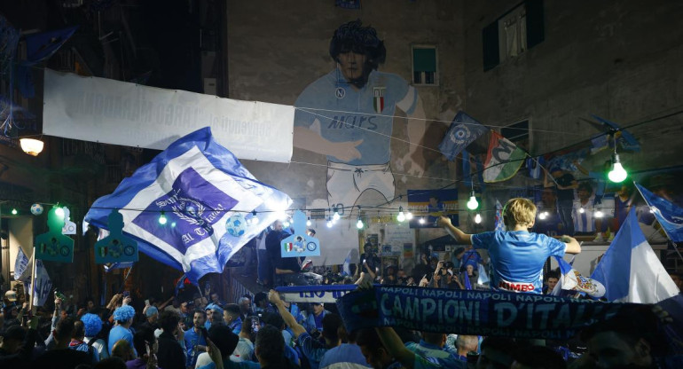 Festejo del Napoli ante el Udinese por la Serie A. Foto: REUTERS.