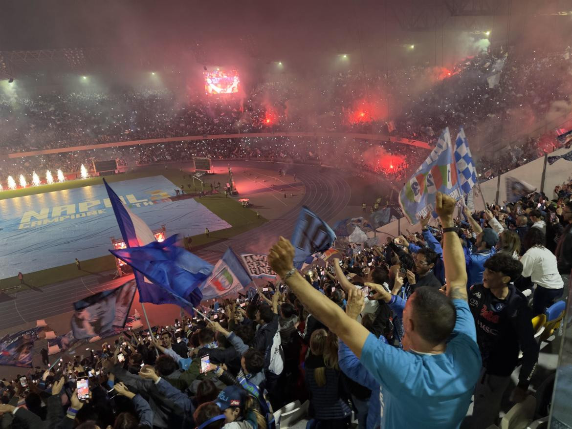 Festejo del Napoli ante el Udinese por la Serie A. Foto: EFE.