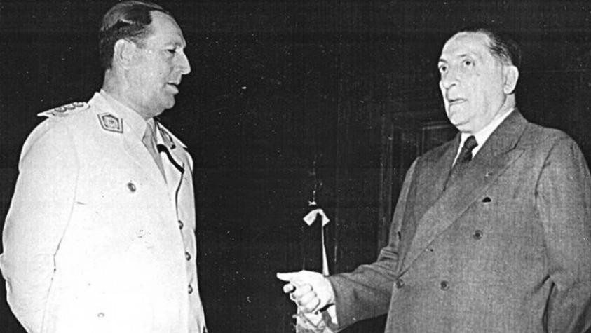 Juan Domingo Perón y Alberto Teisaire. Foto: NA.